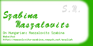 szabina maszalovits business card